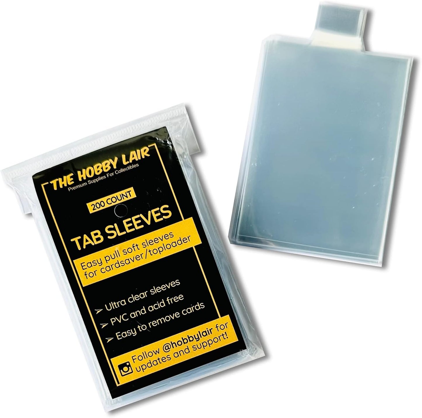 Tabbed Sleeves for Top Loaders and Card Savers [200 Count]