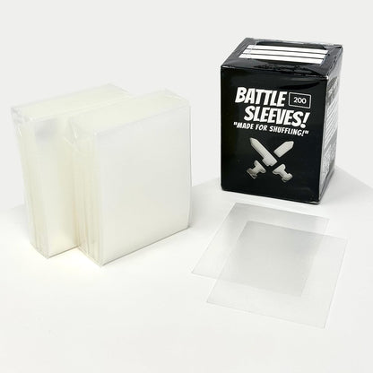 Battle Sleeves! Semi Matte for Standard Sized Trading Cards | Super Easy to Shuffle! | 200 Count | Frosted Clear